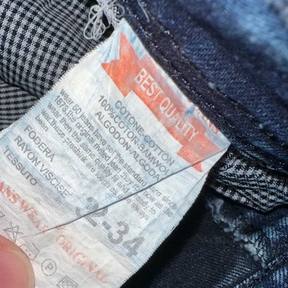 Diesel Denim Jeans Acid Wash Blue Designer Pockets Accents Mens Size 34 vintage - Picture 10 of 11